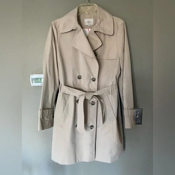 LOFT • Ann Taylor Modern Double-Breasted Trench Coat Size 6 - Picture 3 of 7